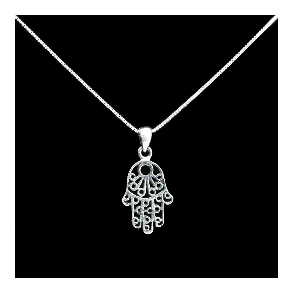 Sterling Filigree Hamsa Necklace