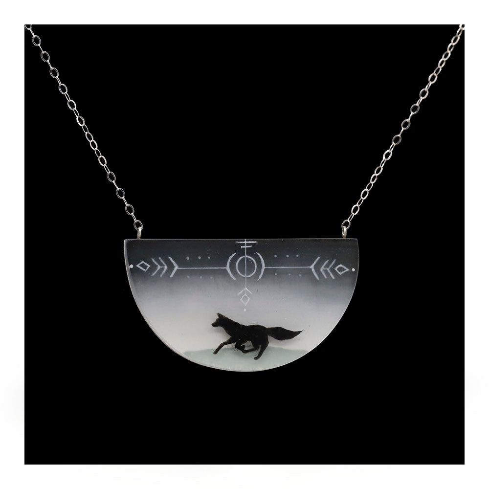 Spirit Fox Painted Necklace