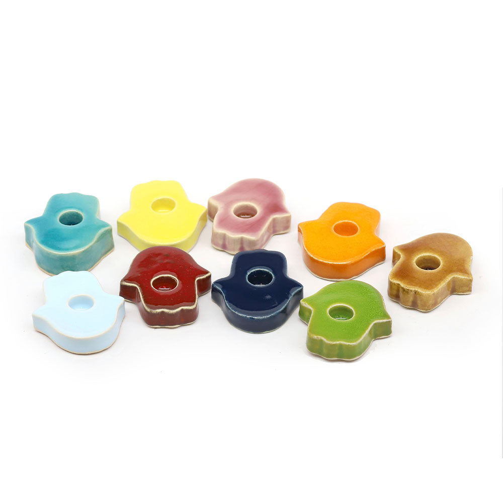 Ceramic Hamsa Hanukkia