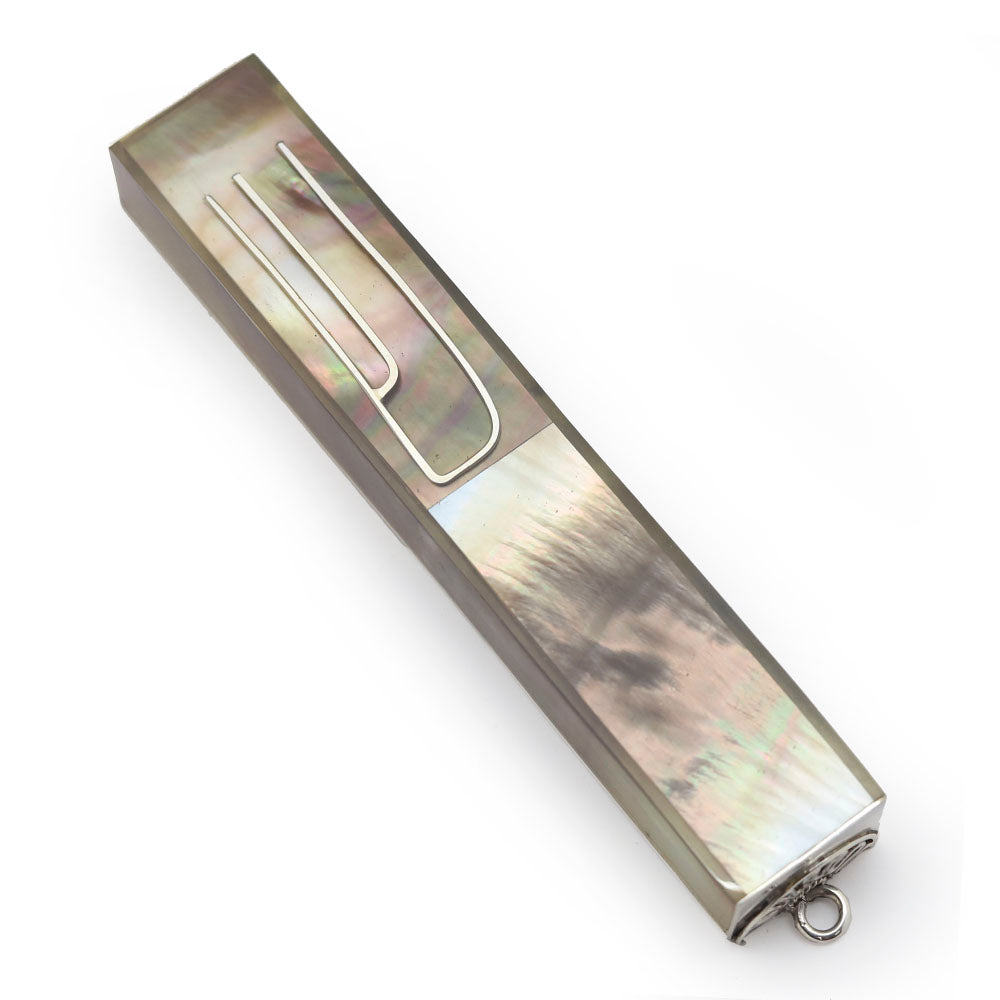 Sterling and Natural Materials Mezuzah Case 4.5