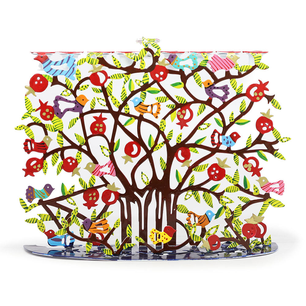 Hand Painted Pomegranates Hannukiah