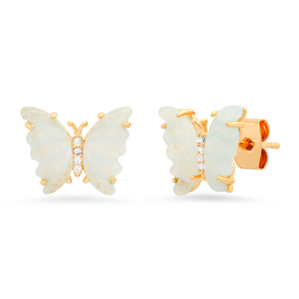 Light Mint Butterfly Studs