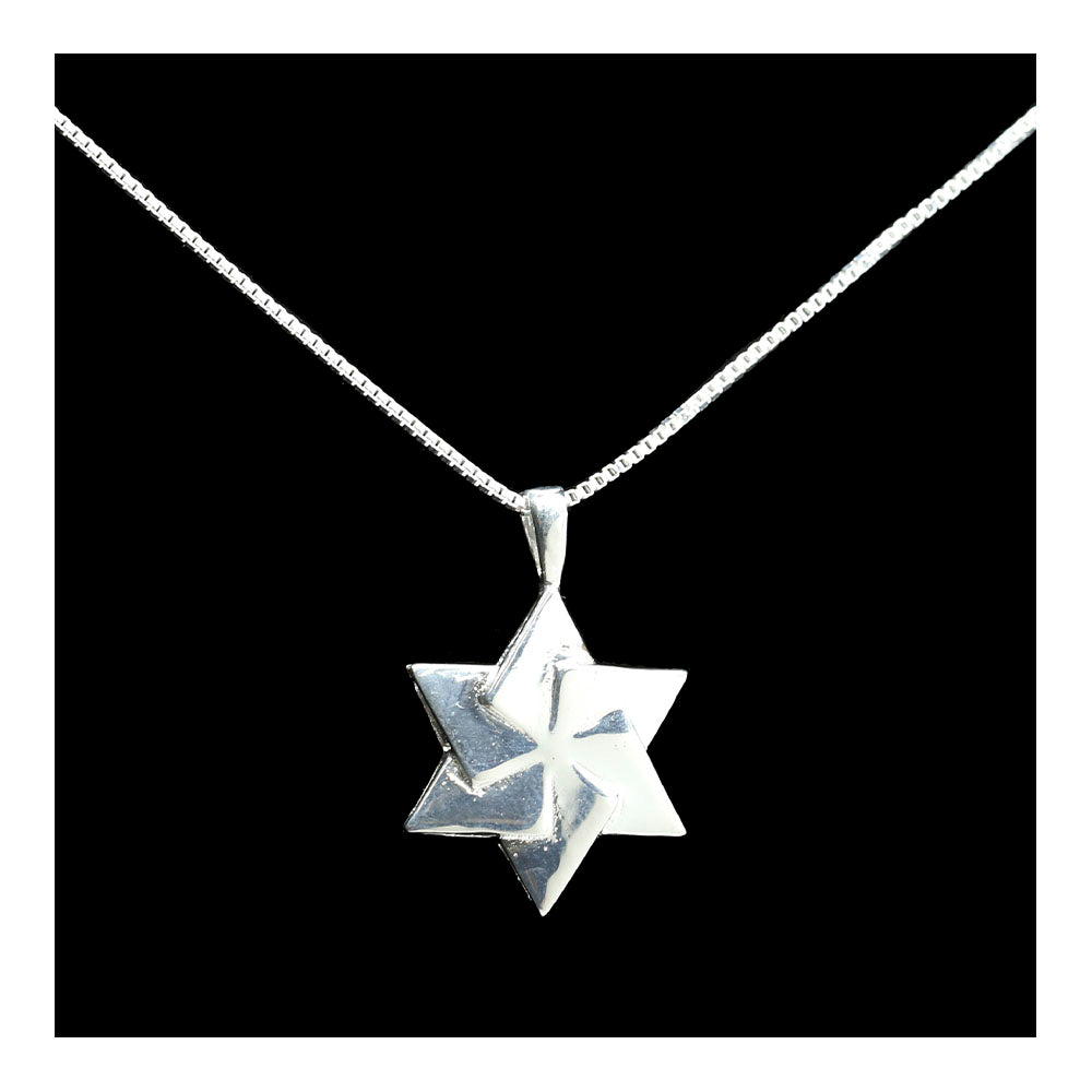 Sterling Stylized Star of David Necklace
