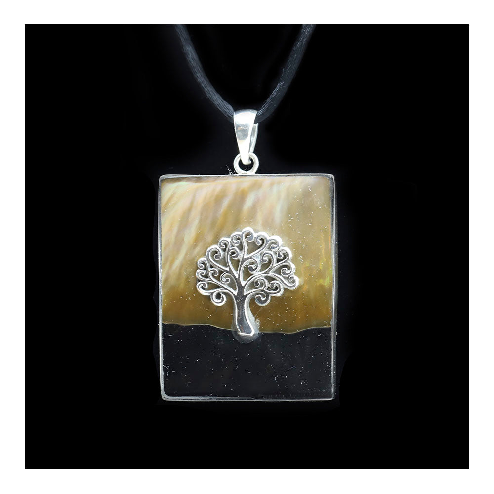 Tree of Life on Mussel Shell Necklace
