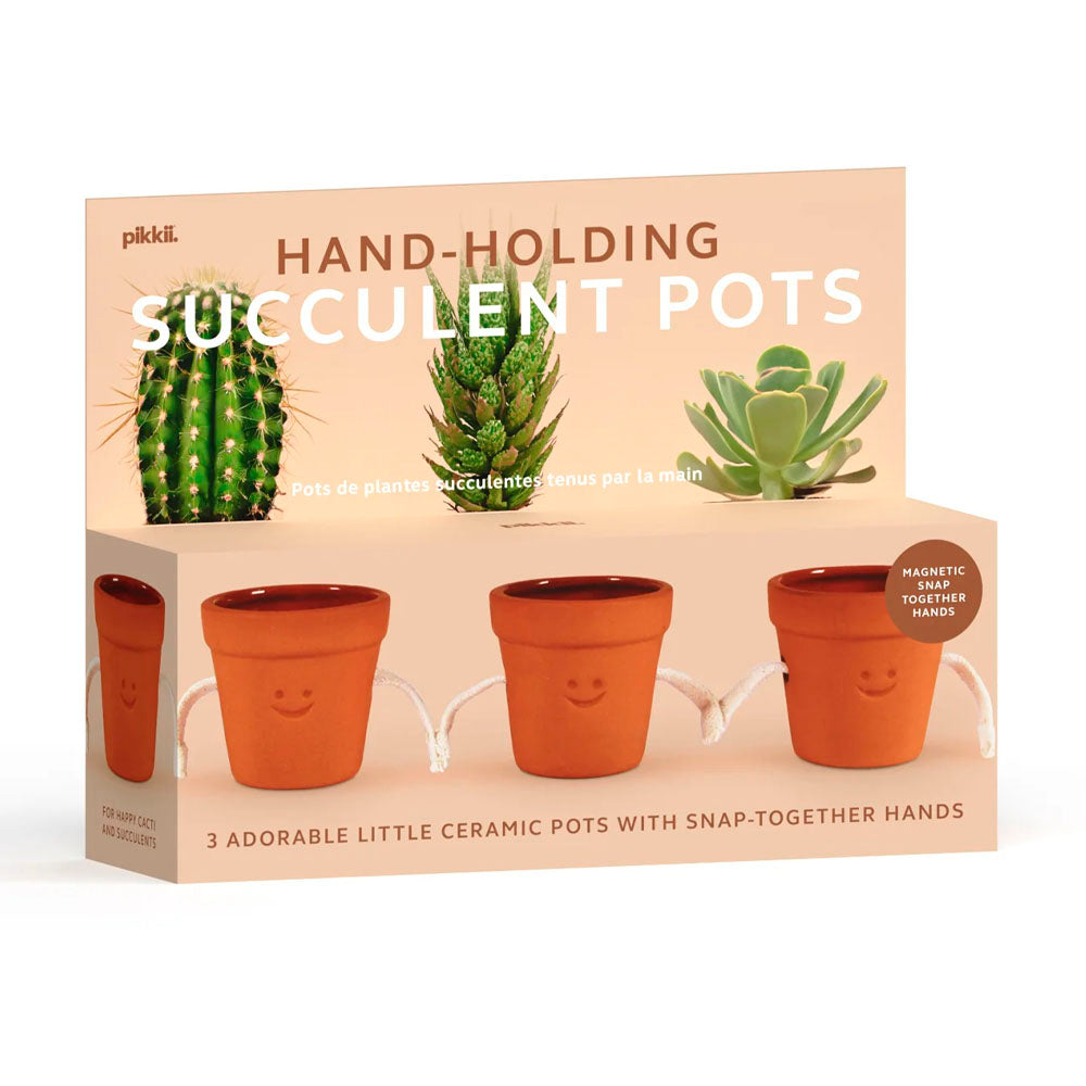 set of 3 succulent pots Hand-Holding Succulent Pots