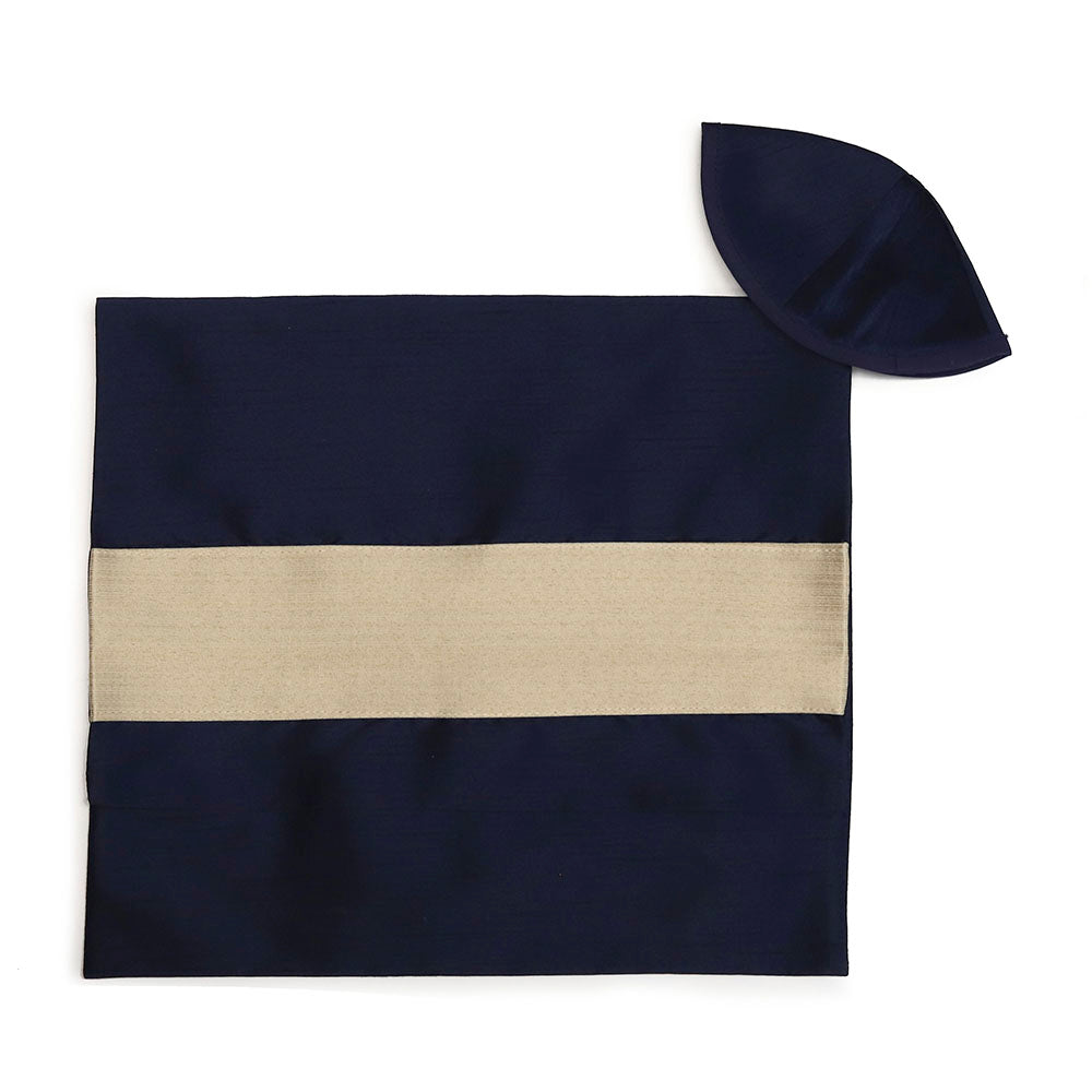 Blue & Light Brown Tallit Set