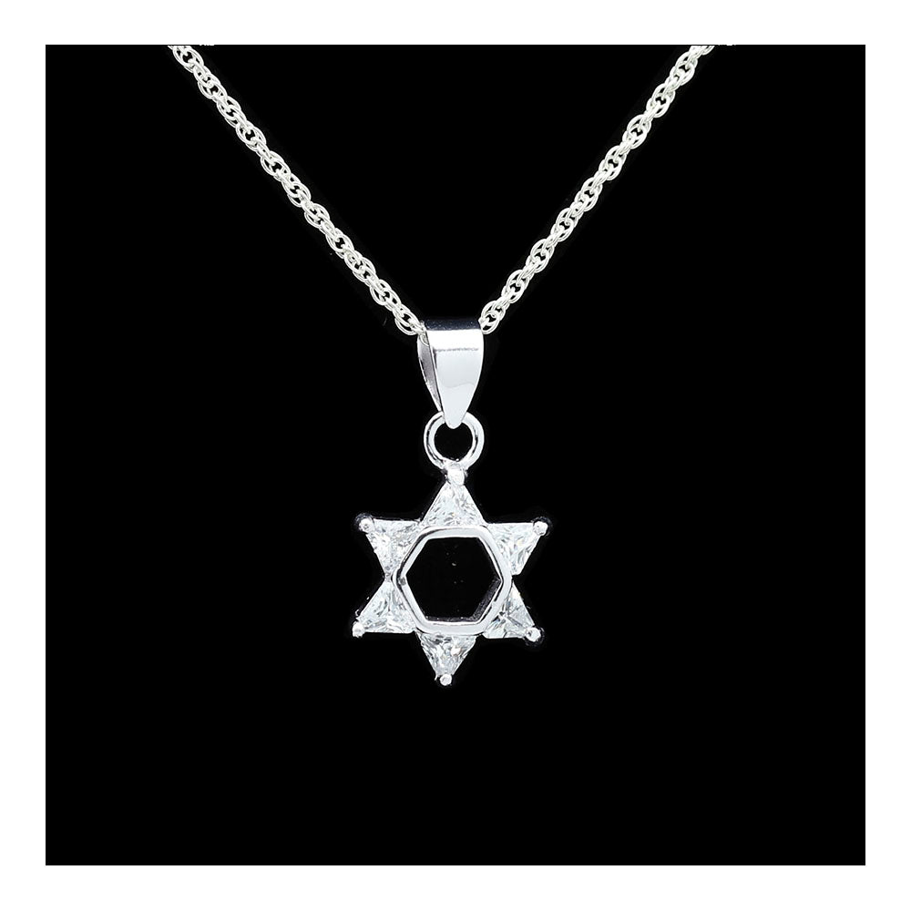 Petite Star of David with CZs Necklace