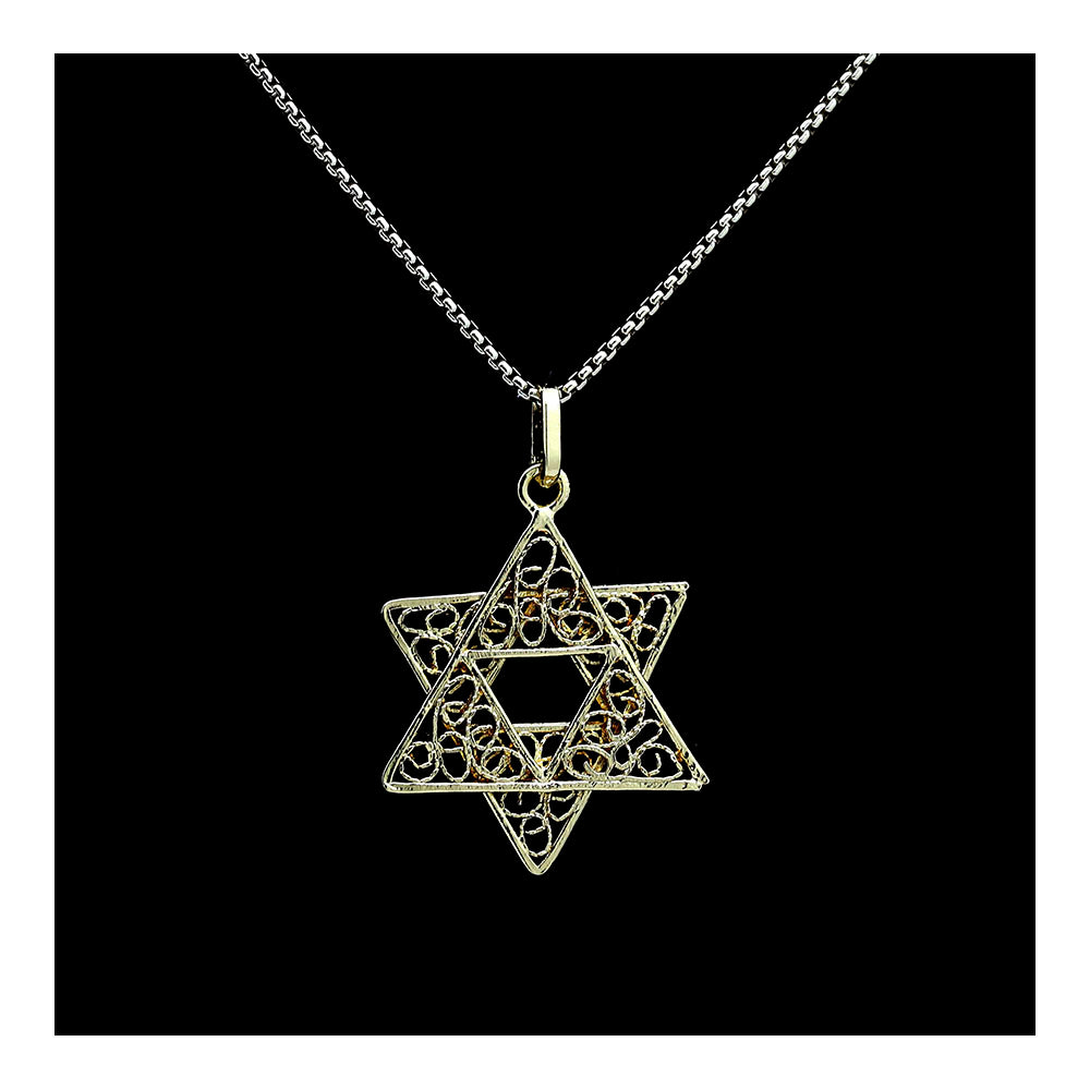 Vermeil Filigree Star of David Necklace