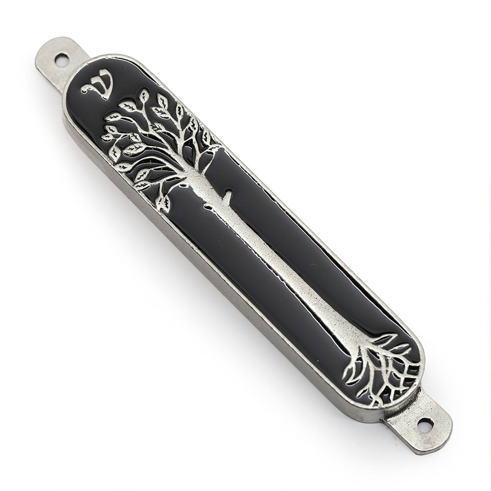 Tree of Life Pewter and Enamel Mezuzah