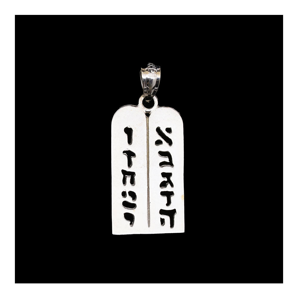 White Gold 10 Commandments Pendant