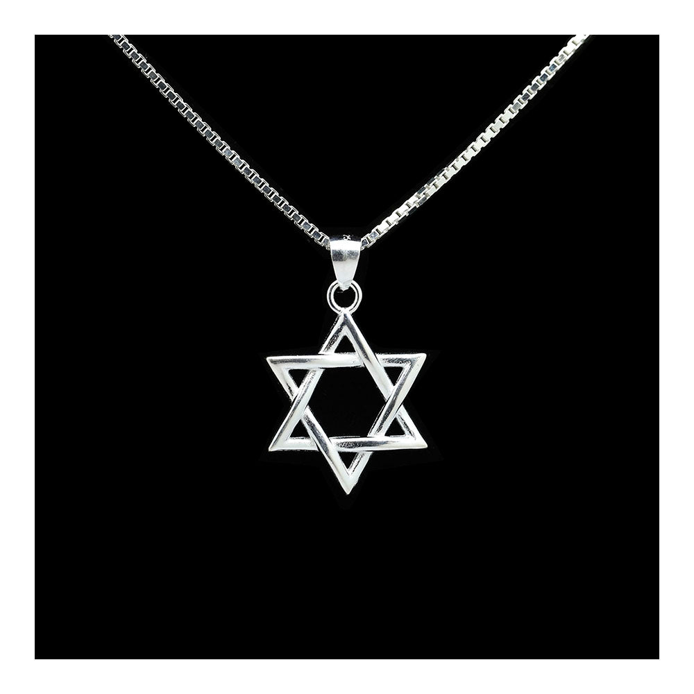 Large Interwoven Star of David Necklace