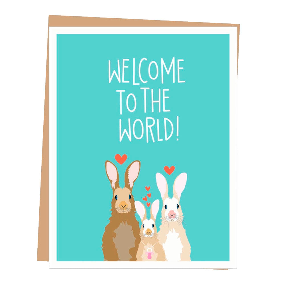 Welcome Rabbit New Baby Greeting Card