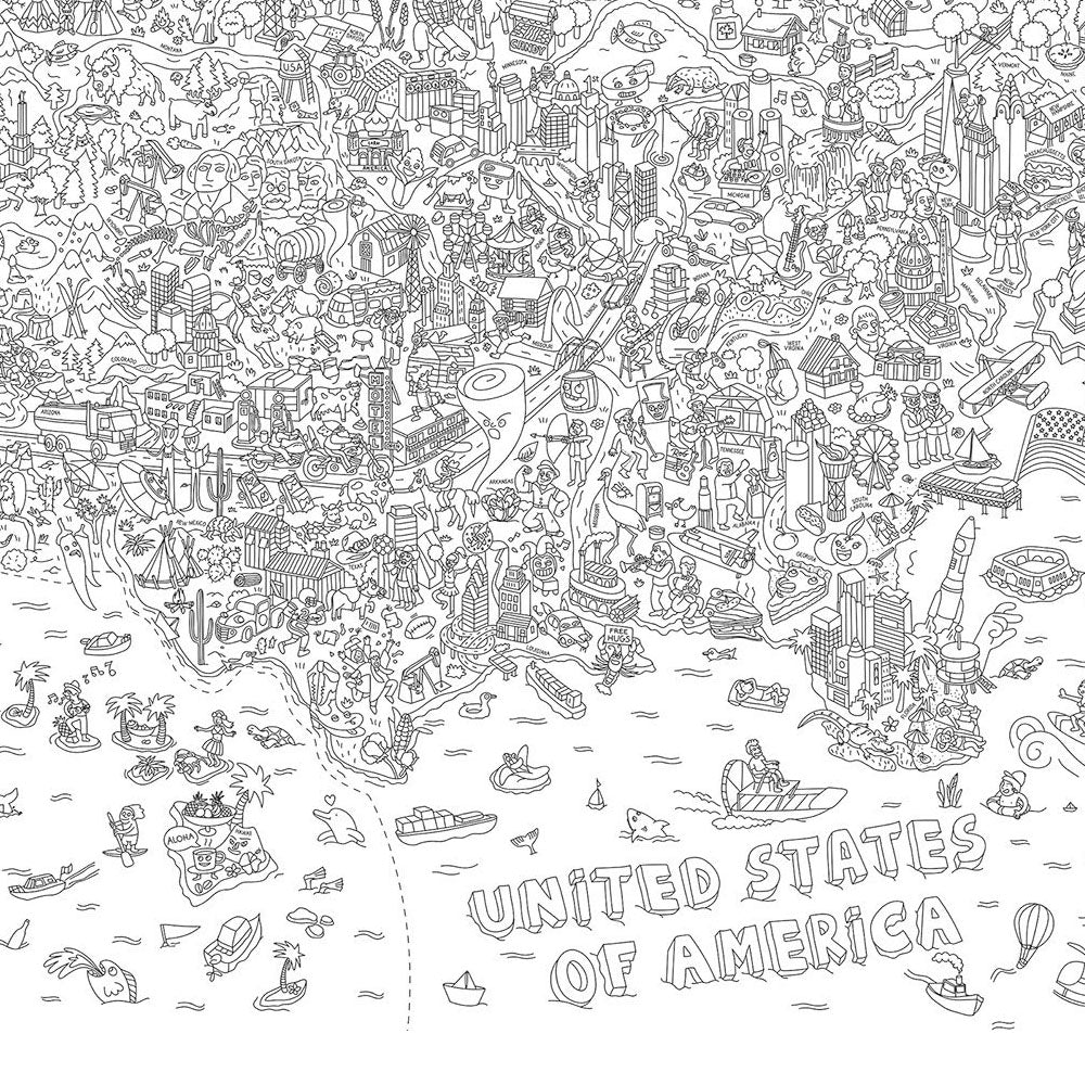 USA Giant Coloring Poster