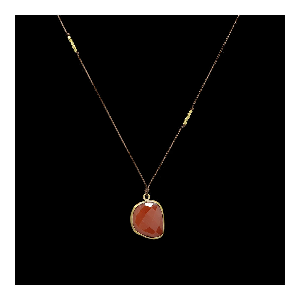 Carnelian with Brass Necklace