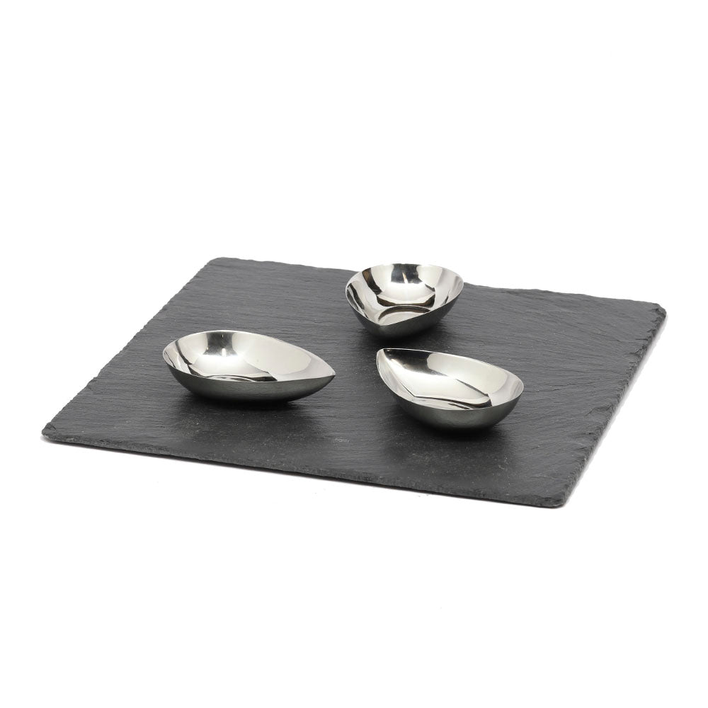 Slate with Tear Drop Bowls Set