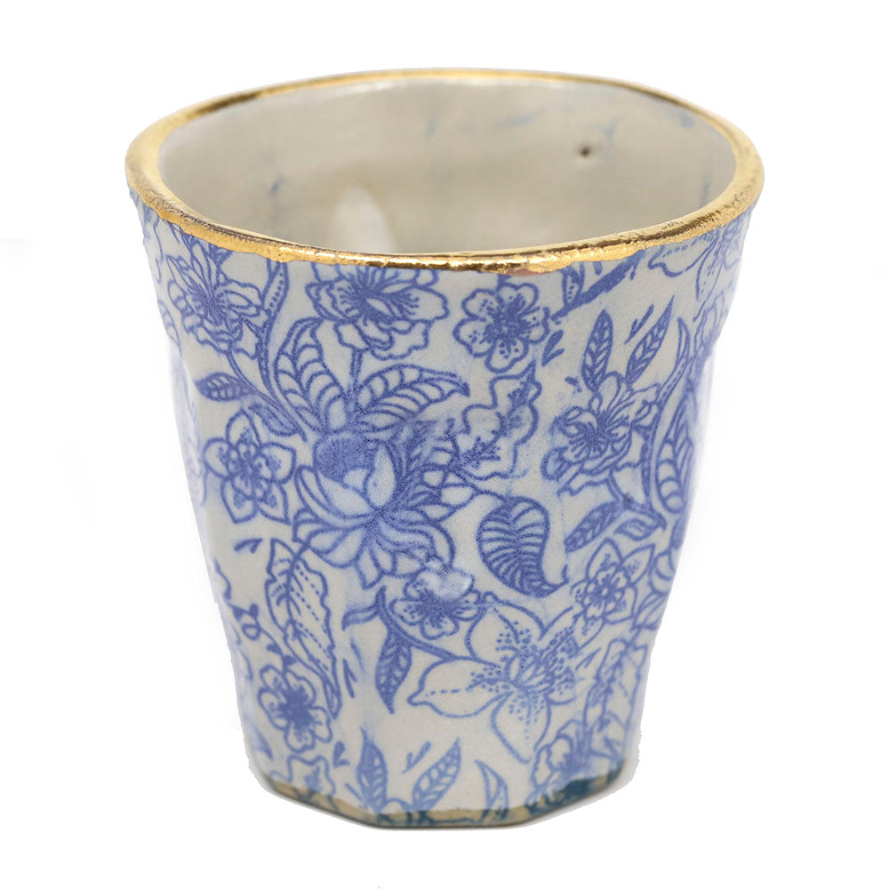 Blue Flower Ceramic Espresso Cup