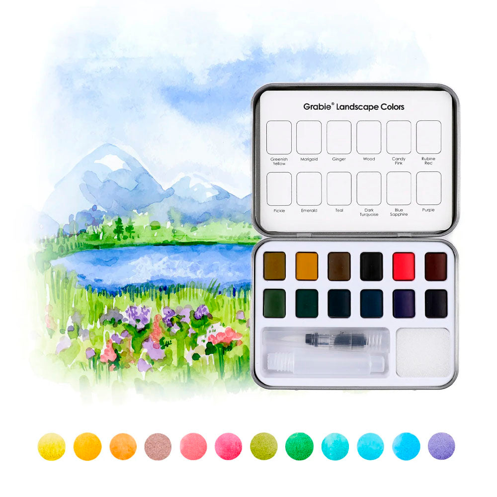 Landscape-Themed Watercolor Coloring Club Box