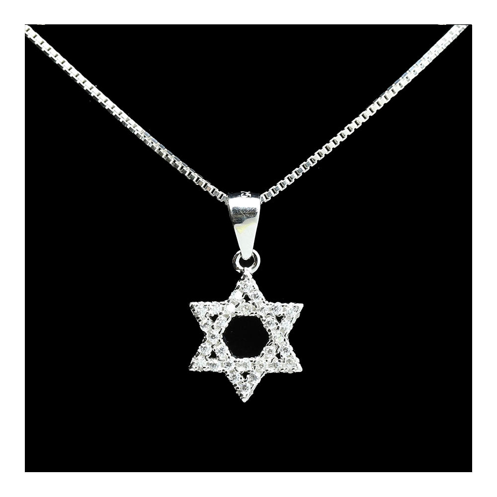 Sterling Star of David with Gems Necklace