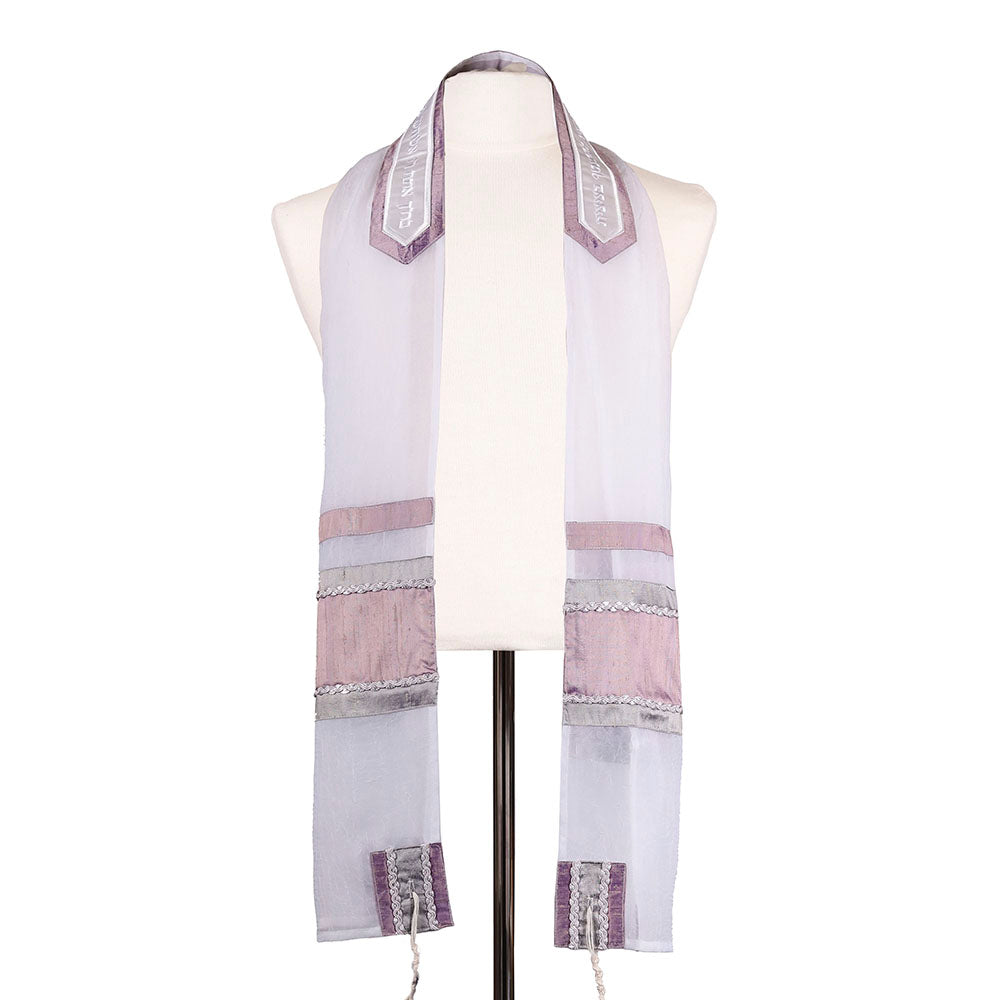 2 Tone Lavender on Silk Tallit Set