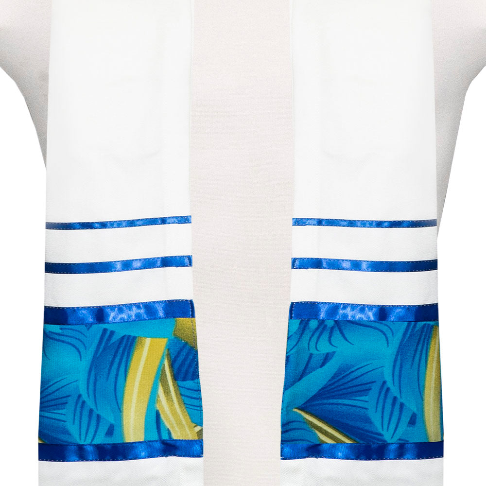 Floral Blue Tallit Set