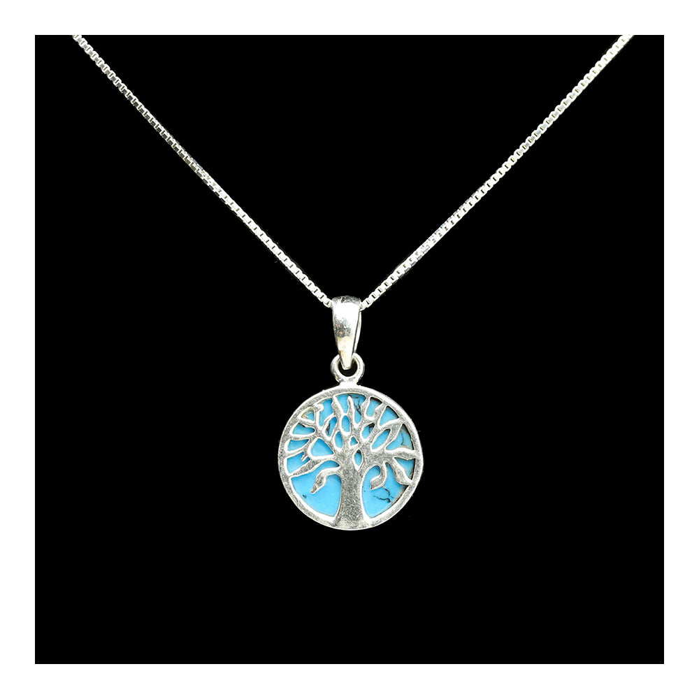 Sterling Tree of Life with Opal Necklace