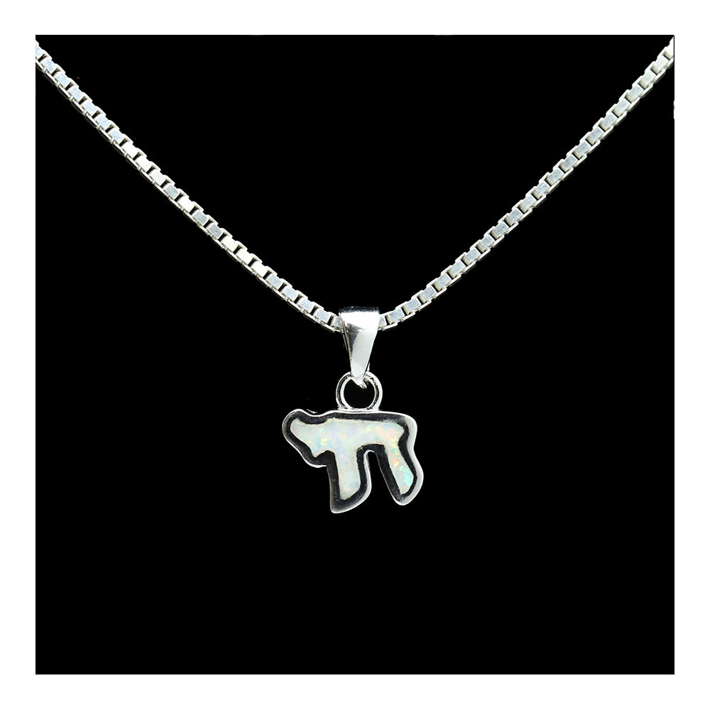 Petite White Opal Chai Necklace