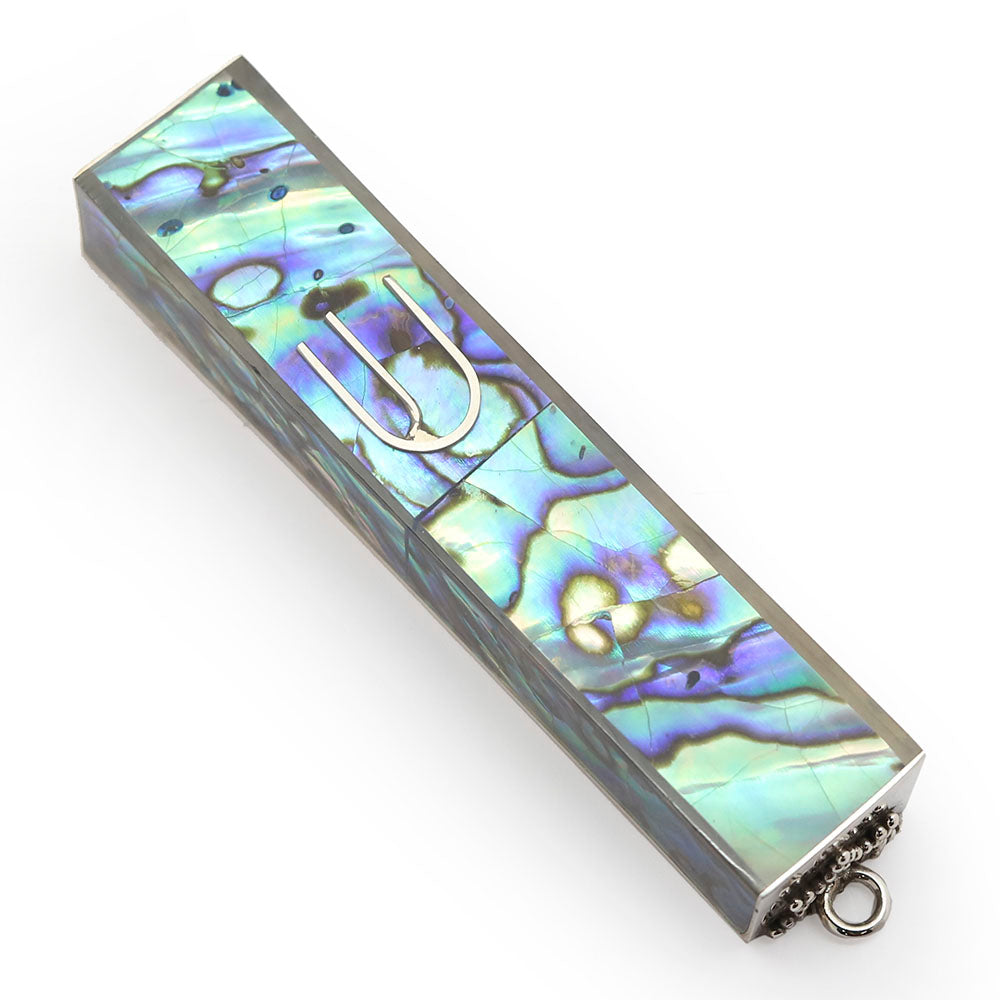 Sterling and Natural Materials Mezuzah Case 3.4"