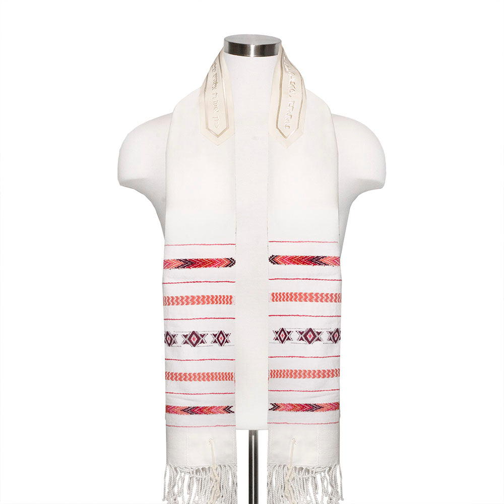 Handmade Guatemalan Tallit in Red