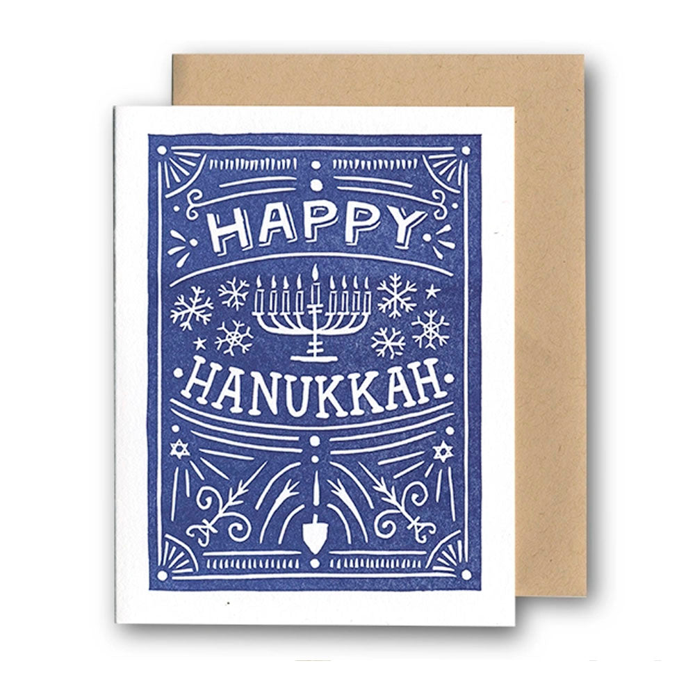 Happy Hanukkah Folk Greeting Card