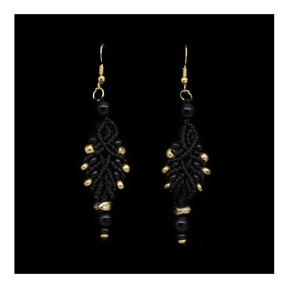 Macrame & Bead Earrings