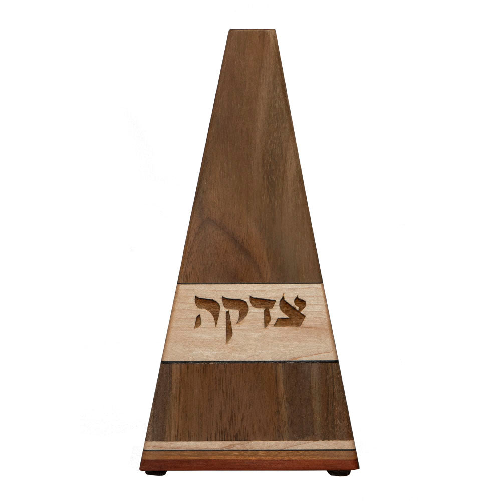 Triangle Wooden Tzedakah Box