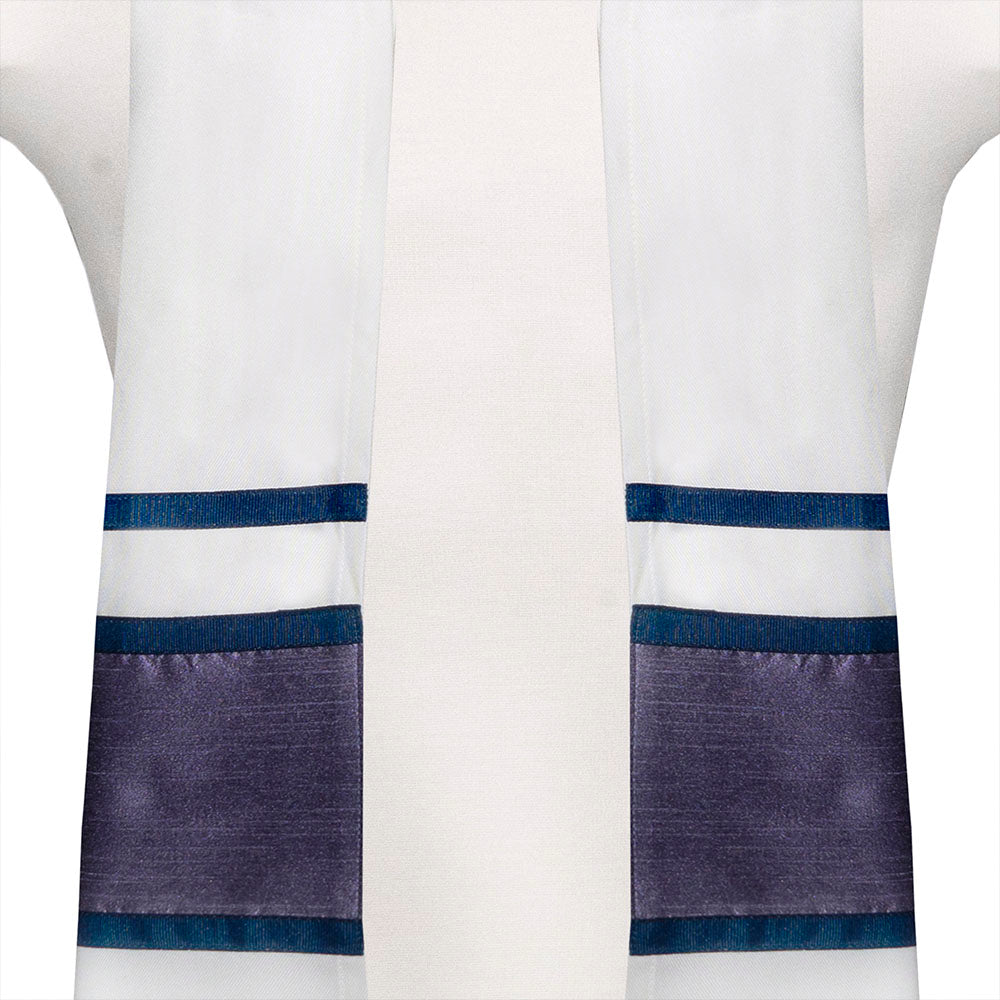 3 Cube Blue and Lavender Tallit Set