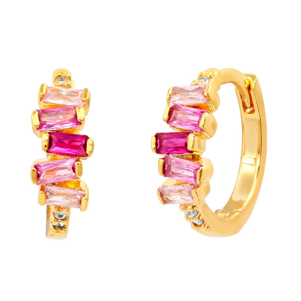 Huggie with Bezel Set Pear Charm