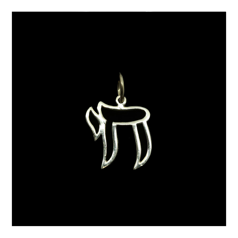 14K Gold Outline Chai Pendant