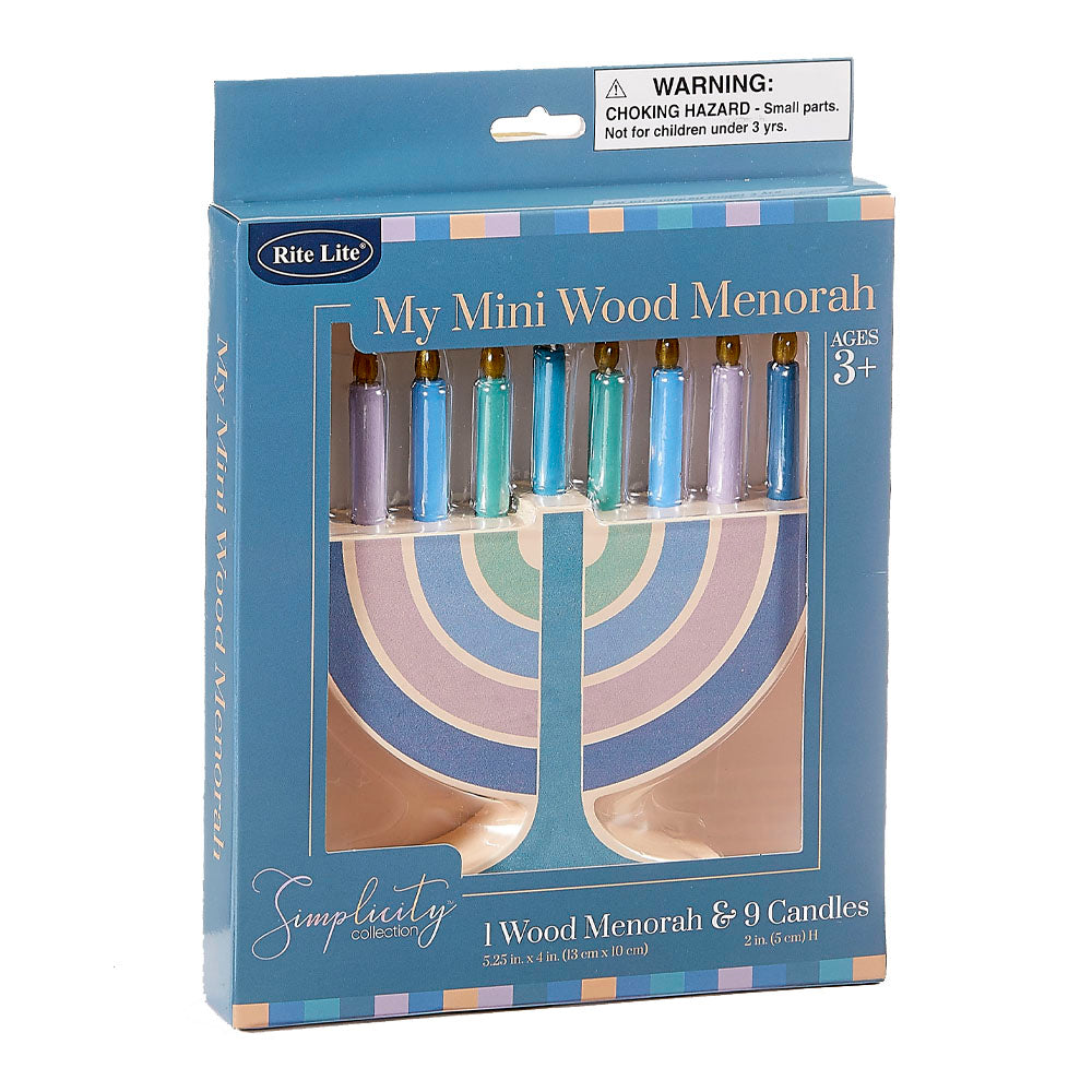 My Mini Wood Menorah & 9 Wood Candles