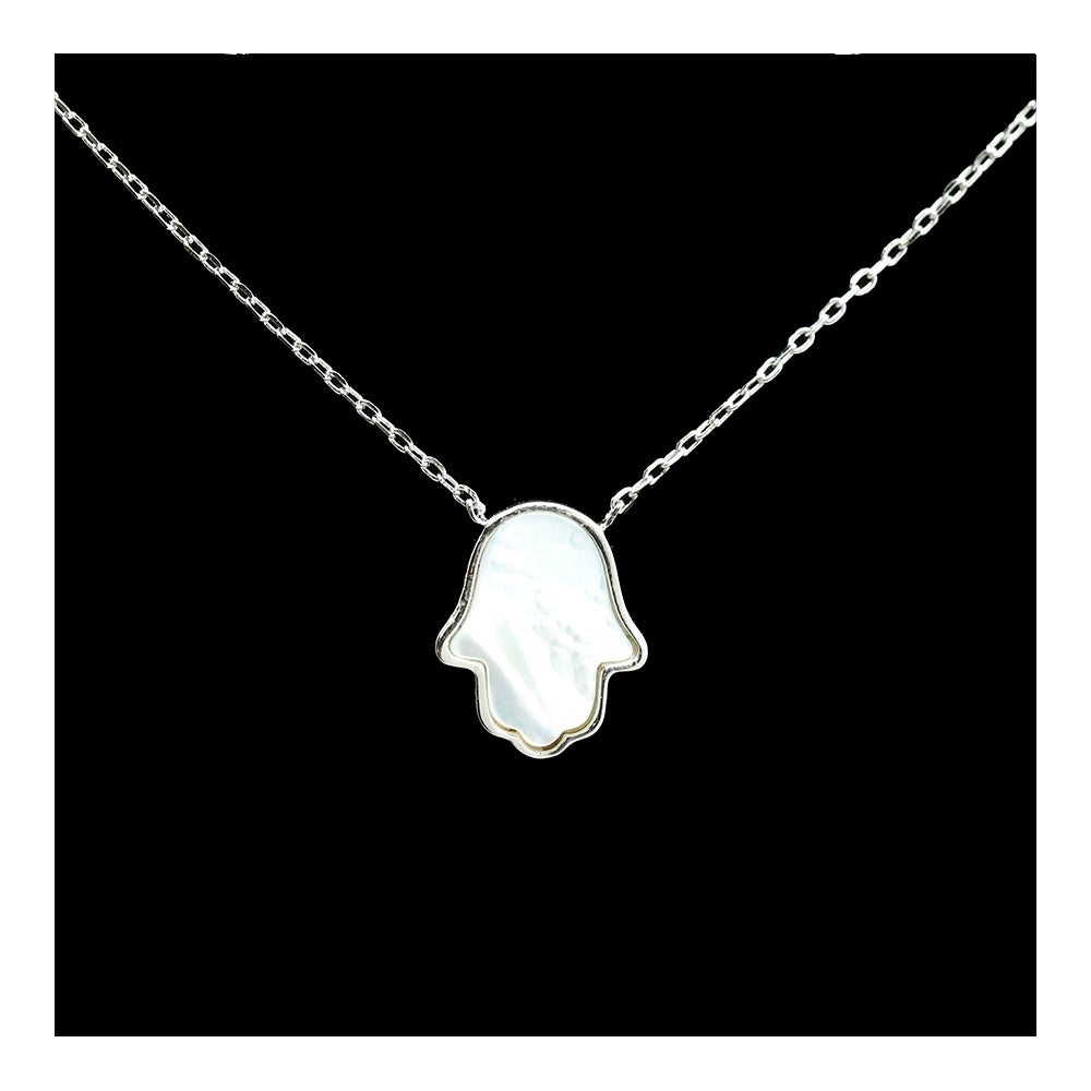 Mother of Pearl Hamsa Necklace