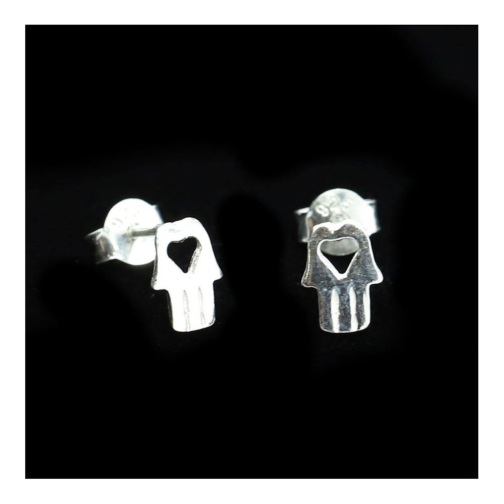 Sterling Hamsa Stud Earrings