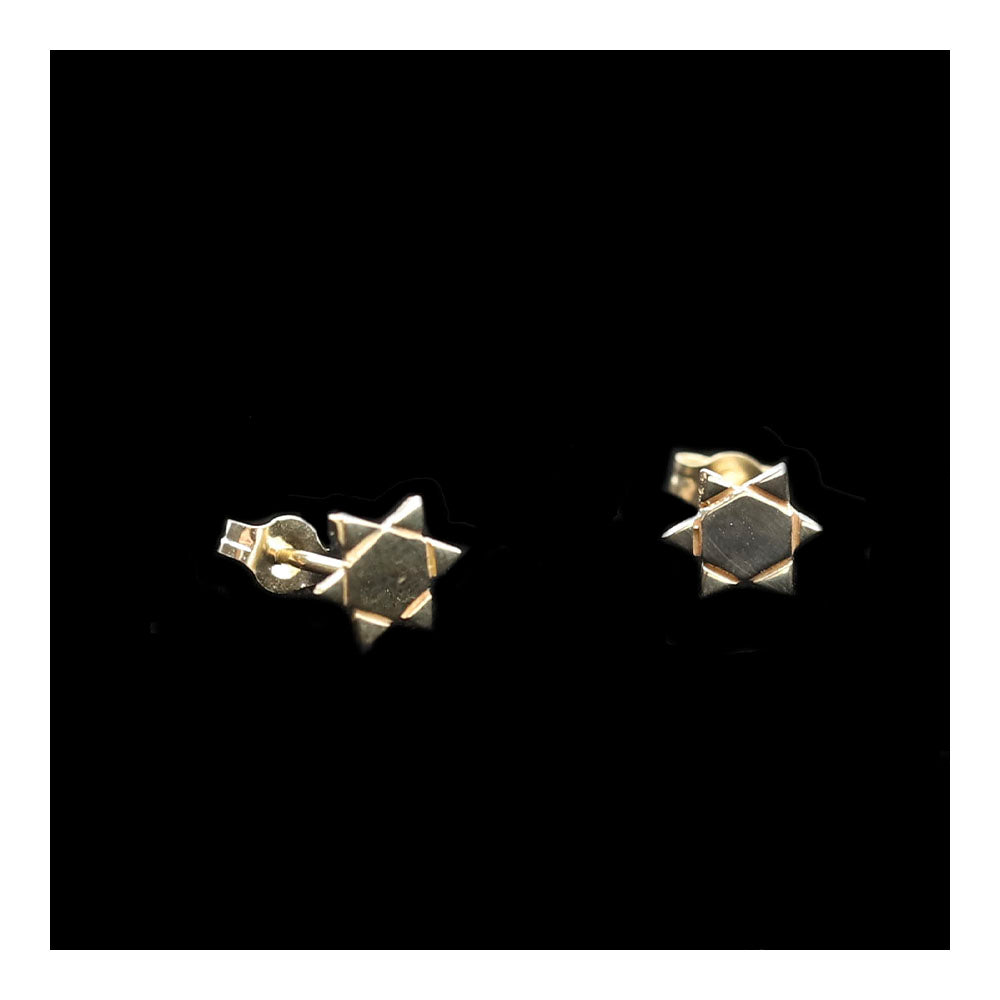 14K Gold Solid Star Earrings