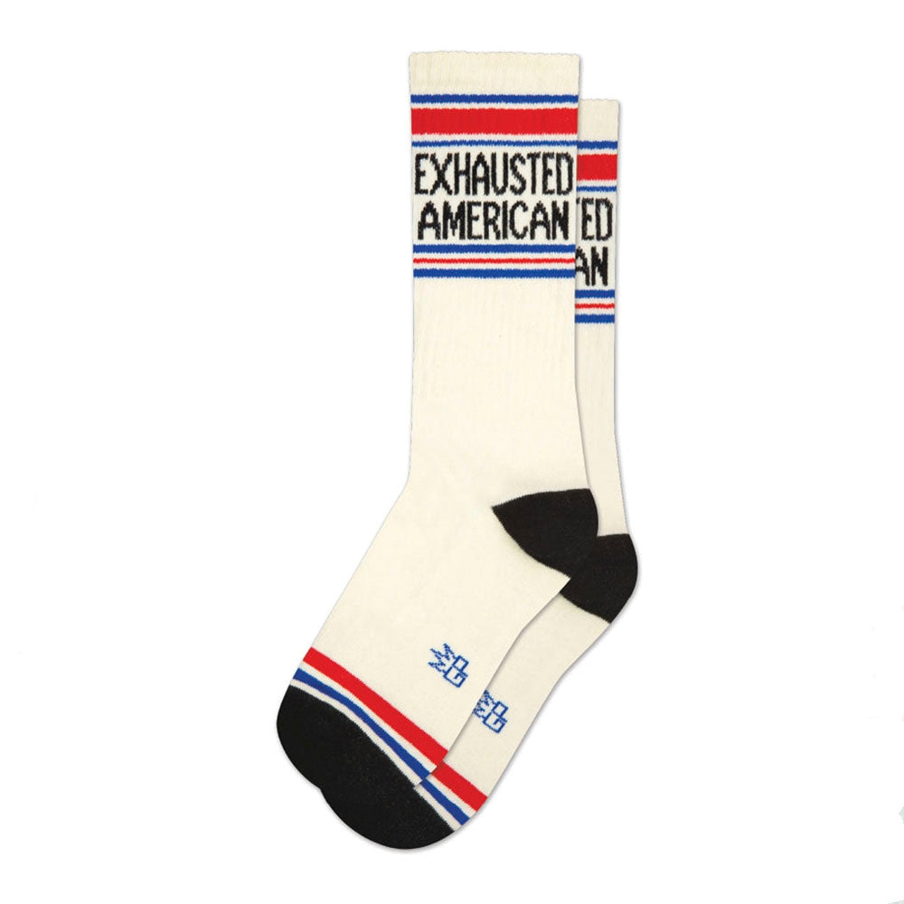 Exhausted American Gym Crew Socks