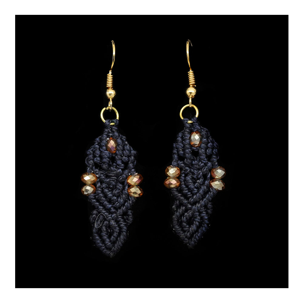 Macrame & Bead Earrings