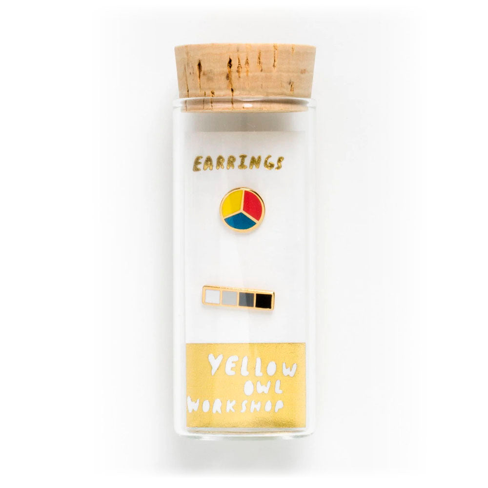 Color Wheel & Grayscale Stud Earrings