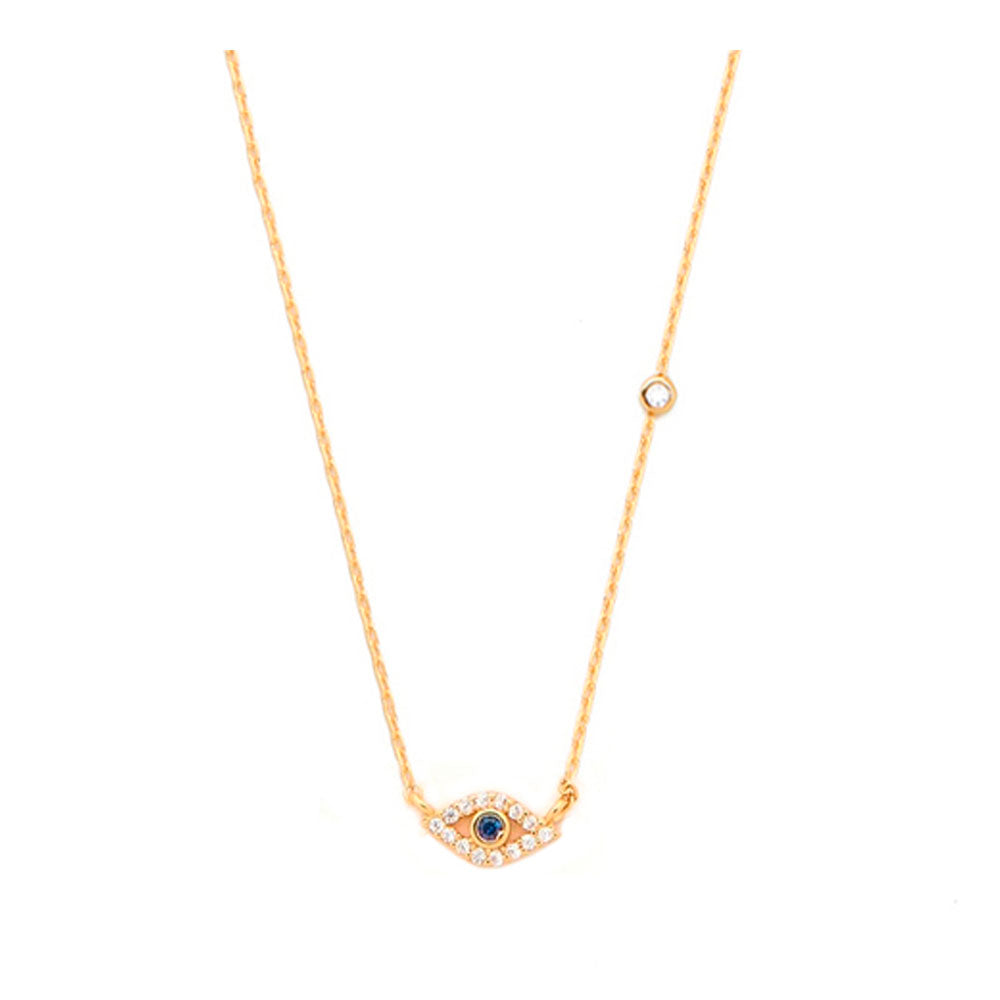 CZ Mini Evil Eye Pendant Necklace