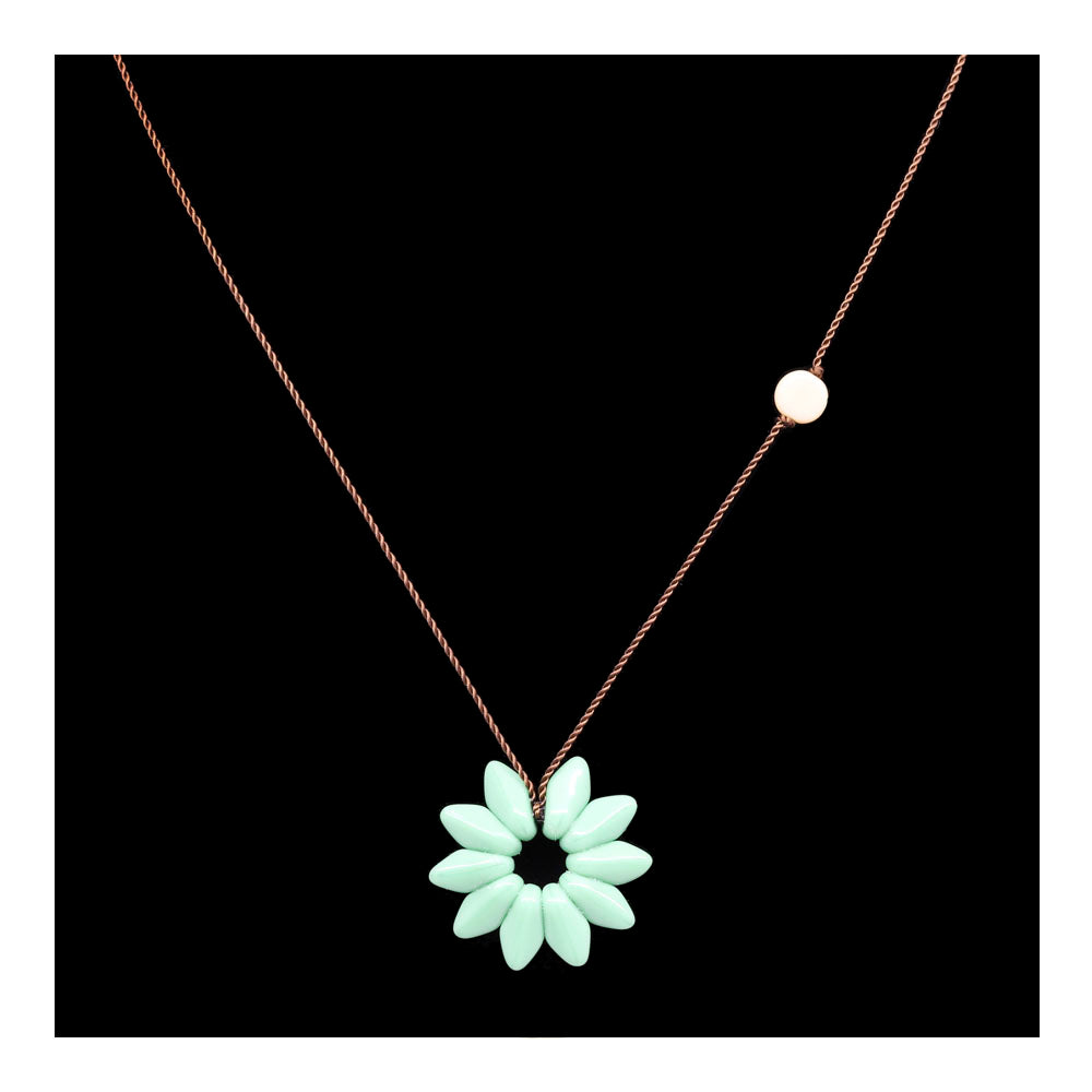 Green Flower Necklace Audrey's Museum Store