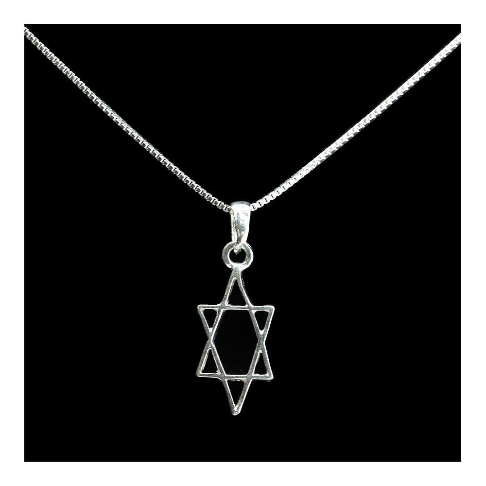 Sterling 3D Cut-Out Star of David Necklace