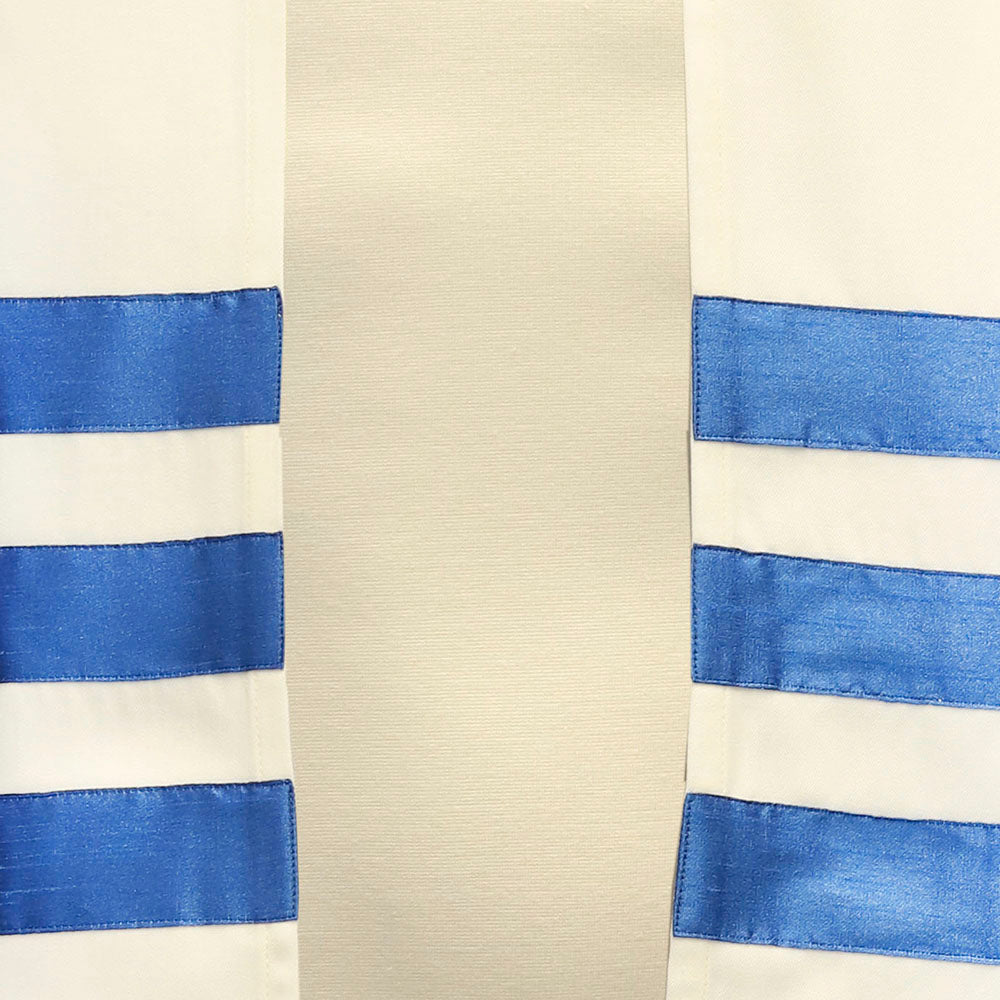 Tallit Set Triple Blue Stripes
