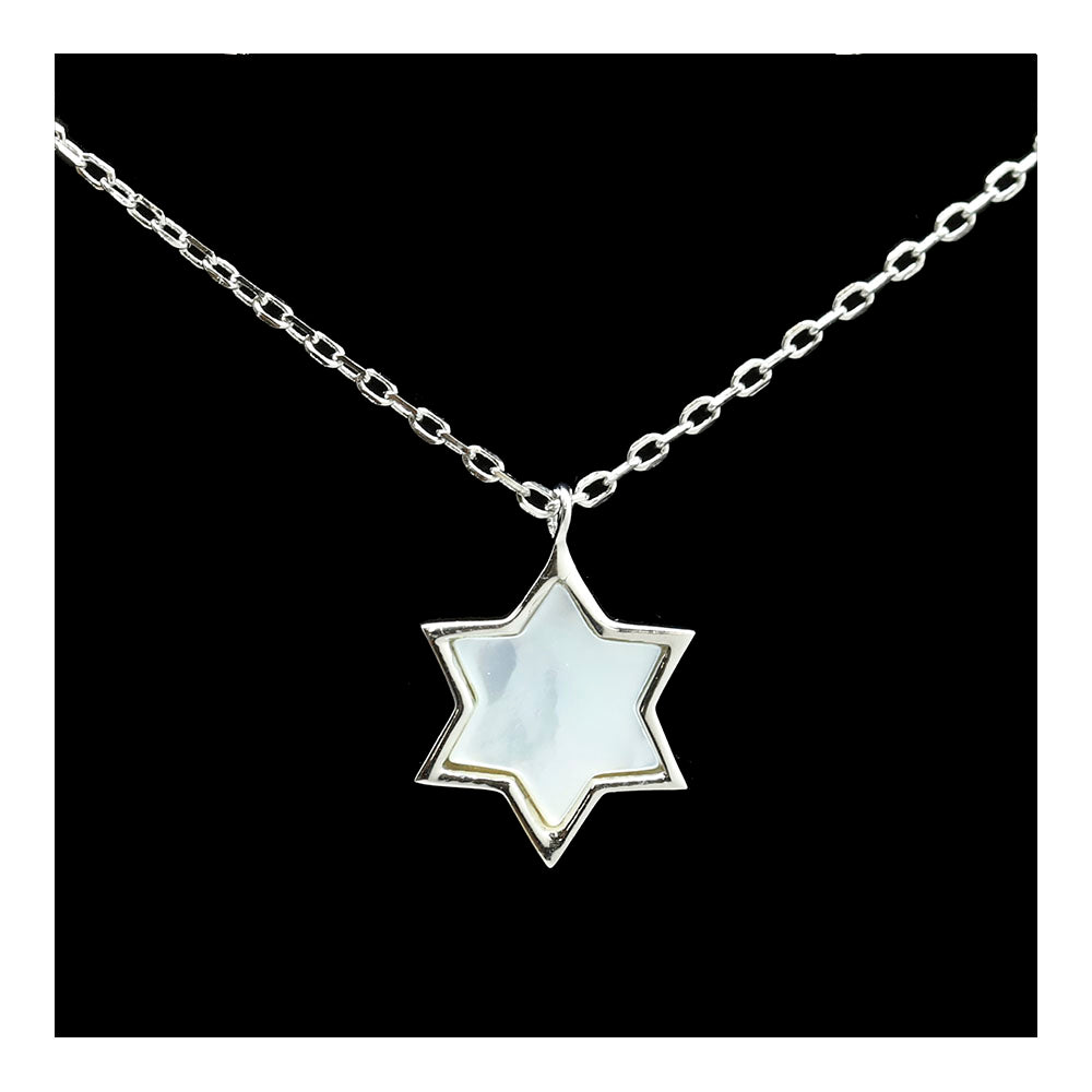 Mother of Pearl Star of David Necklace