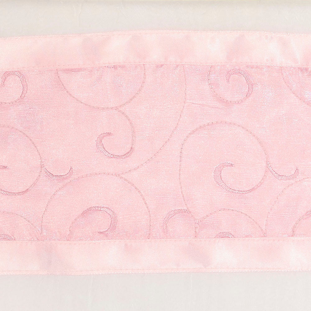 Tallit Set White Chiffon with Pink Spirals