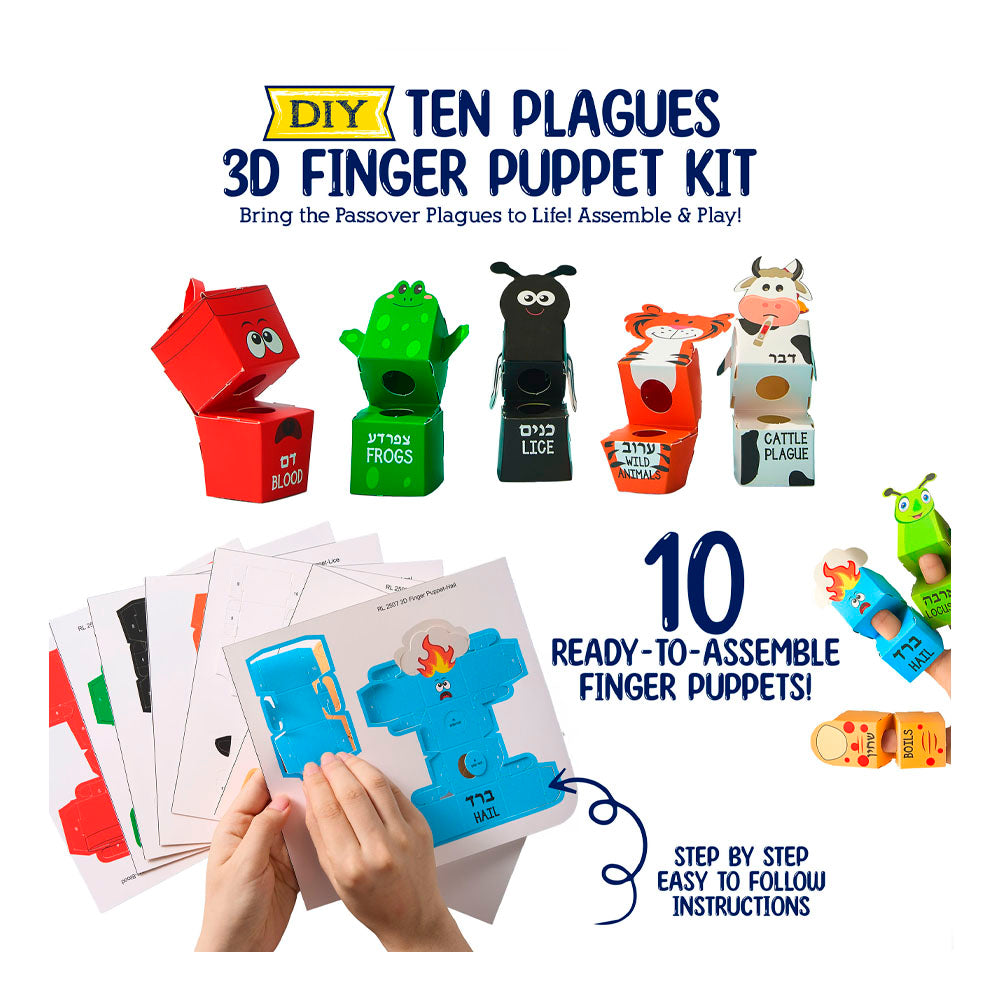 Ten Plagues 3D Finger Puppet Kit