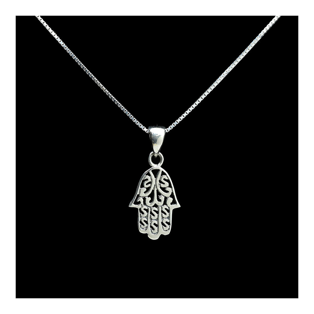 Sterling Filigree Hamsa Necklace