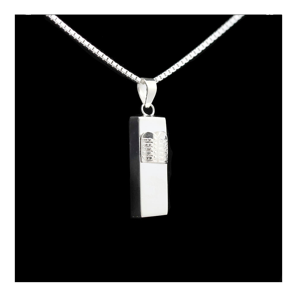 Mezuzah with 10 Commandments Tablet Necklace